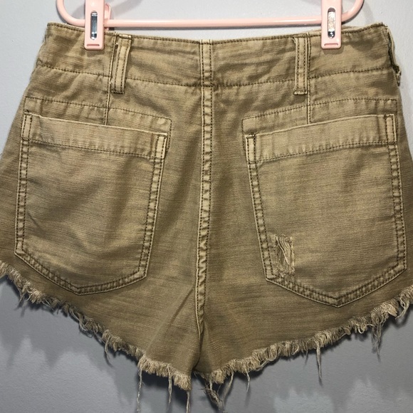 Free People High Rise Button Front Cut off Shorts - Picture 6 of 8
